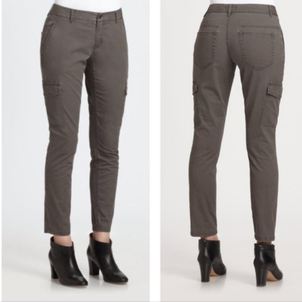 NWT Theory Khaki Pants Dark Taupe Gray Size 4 Cargo Pants
